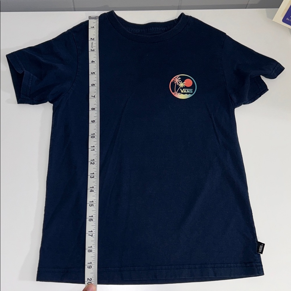 Vans Boy’s Navy Tropical Short Sleeve Graphic T-Shirt Size 6 - Picture 7 of 7